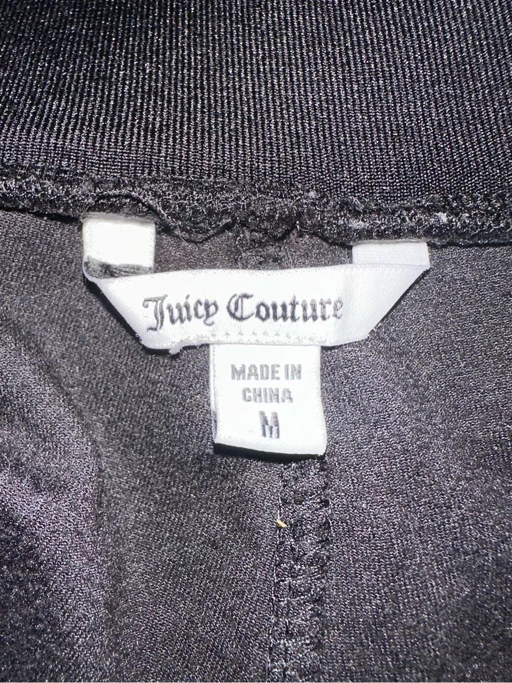 Y2K Distressed Juicy Couture Black Rhinestone Velour Pants - Picture 4 of 10
